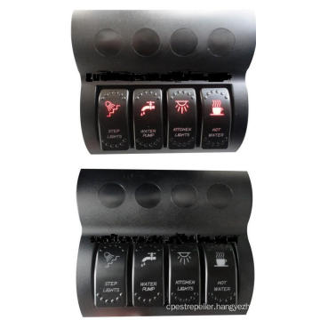 Rocker Switch Panel 4 Gangs LED Rocker Switch